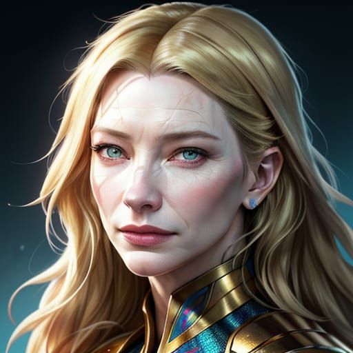 Cate Blanchett Portrait in Golden Hour Lighting