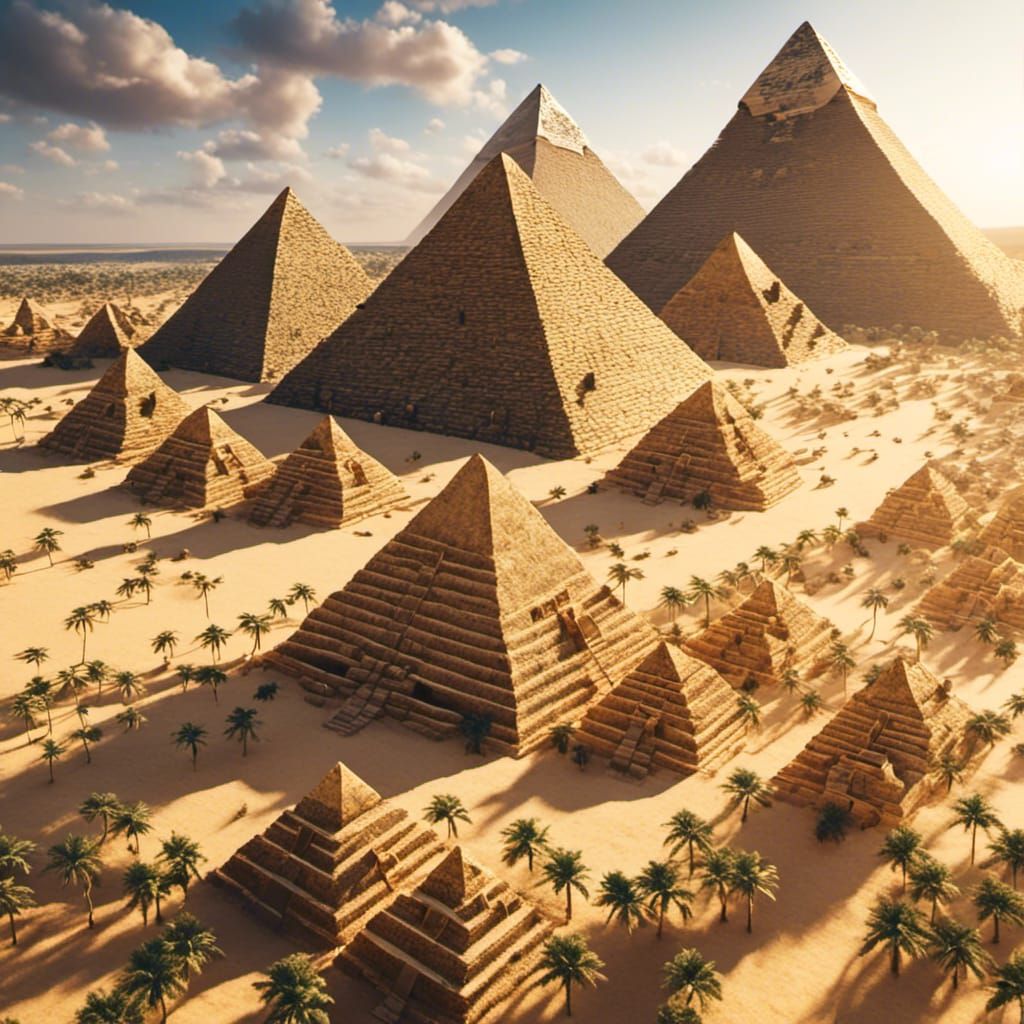 Egyptian Pyramids in Tropical Setting, HD Realism