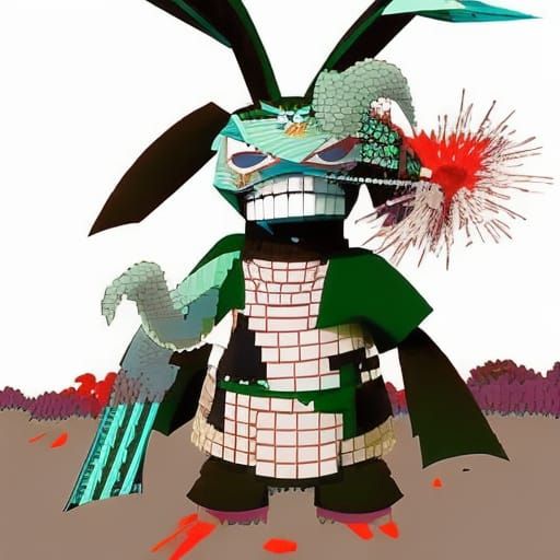 Hyperrealistic Samurai Jackrabbit in Epic Photorealistic Sty...