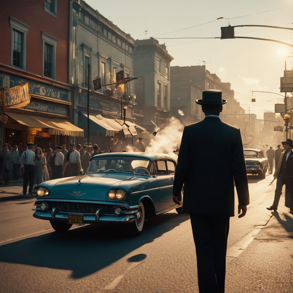Bridgetown Street Corner Split-Screen Portrait