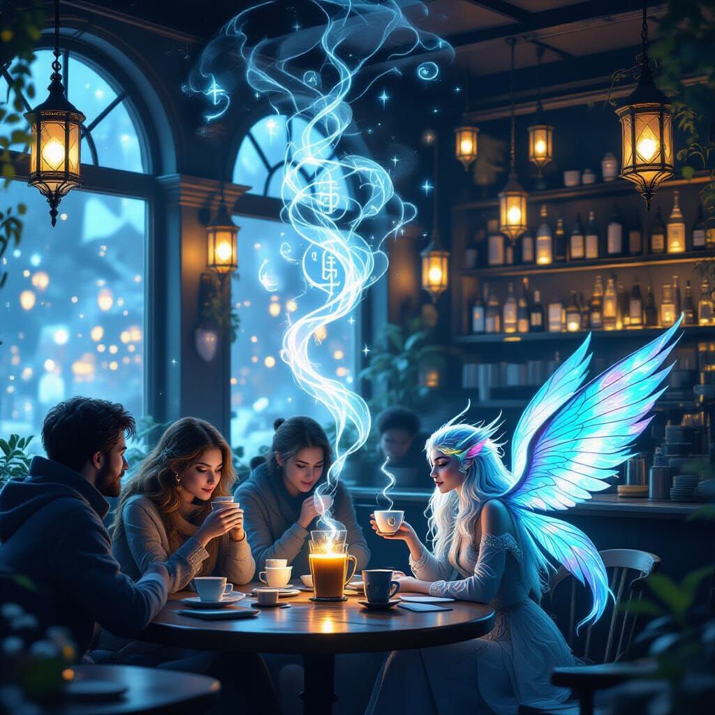 Mystical Cafe With Rune Steam and Starlight Patrons