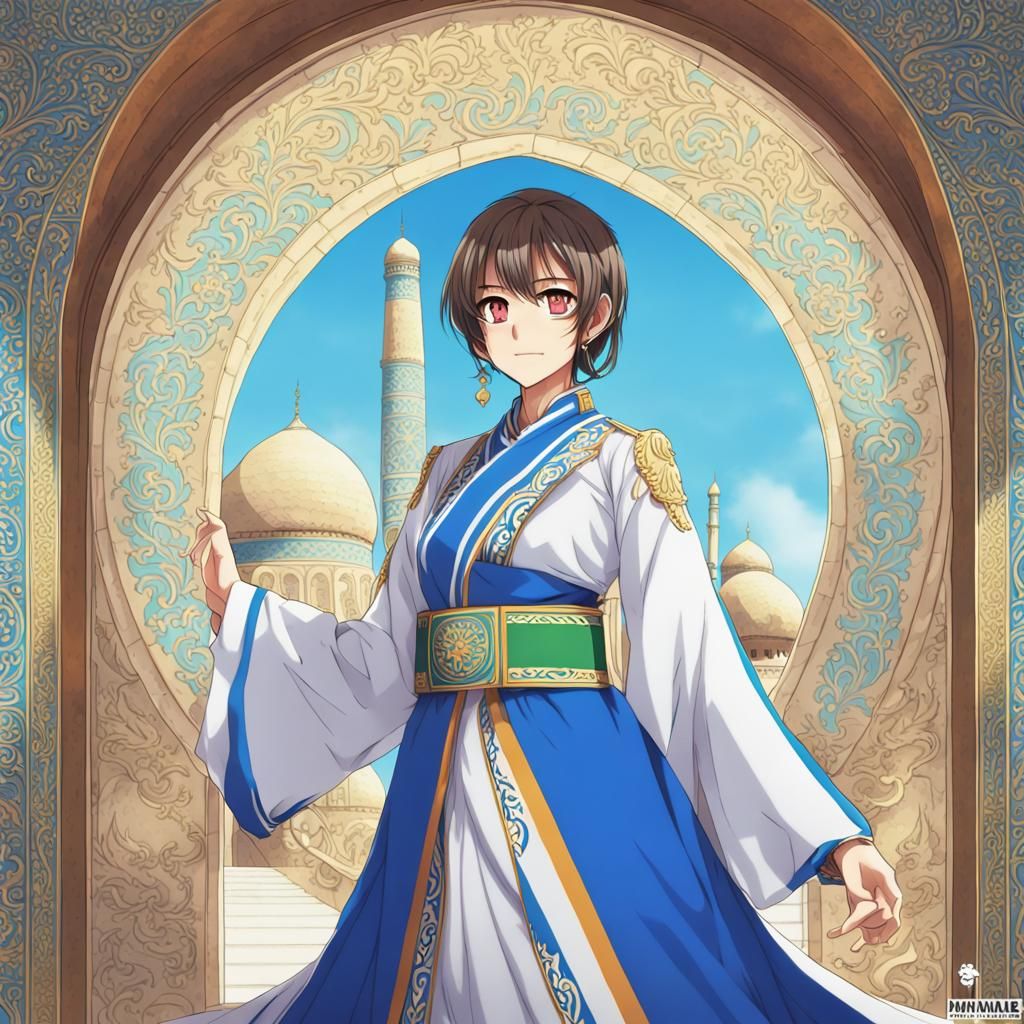 Uzbekistan Personified: An Anime-Style Rendition