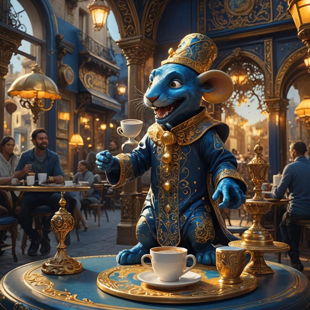 Walking Cheese Fantasy Concept Art with Coffee