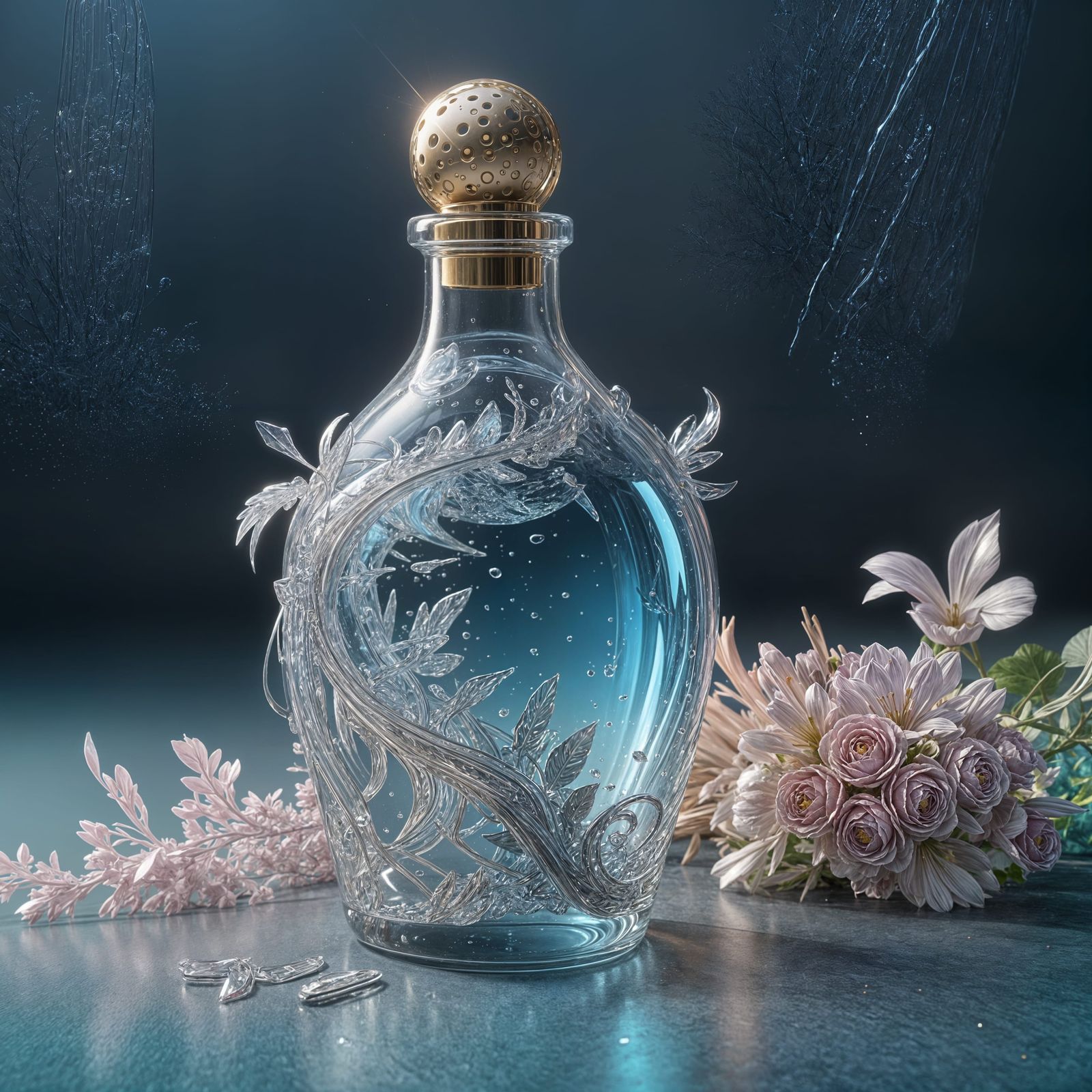 Surreal Anime Concept Art Depicting a Mind in a Bottle