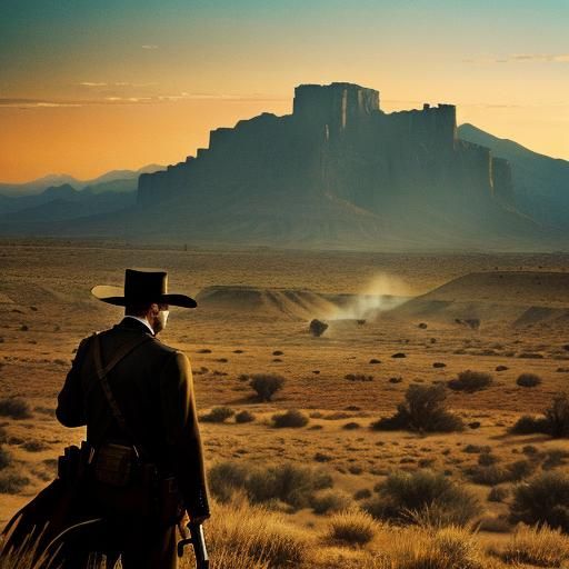 Wild West Gunfight: Cinematic Film Still