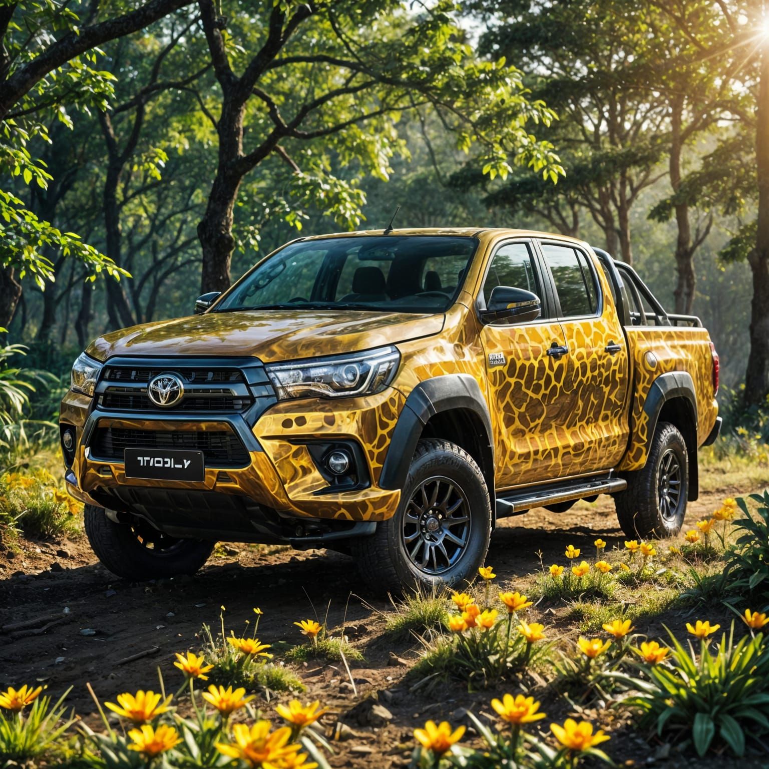 Toyota Hilux Double Exposure with Honeycomb Design