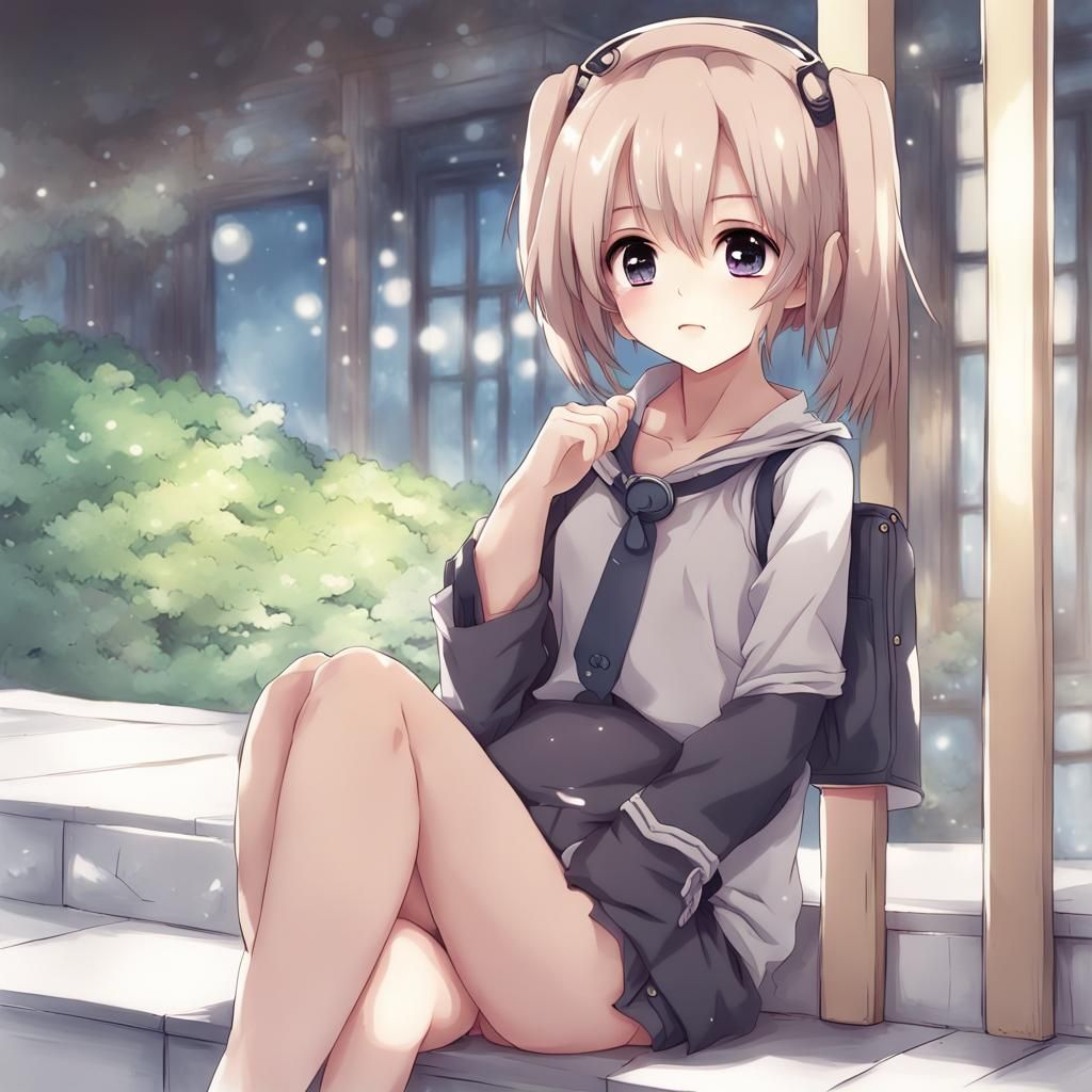 Cute Anime Girl in Anime Key Visual Style