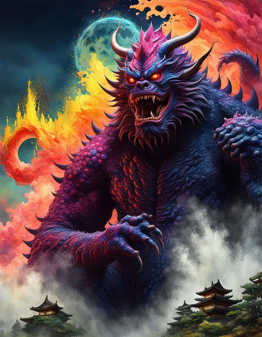 Existential Monster in Japanese Art Style