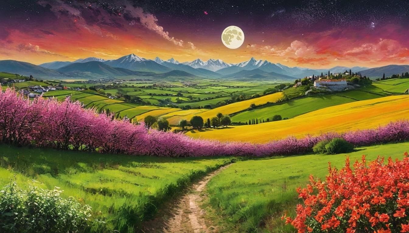 Panoramic Landscape: Day Meets Night