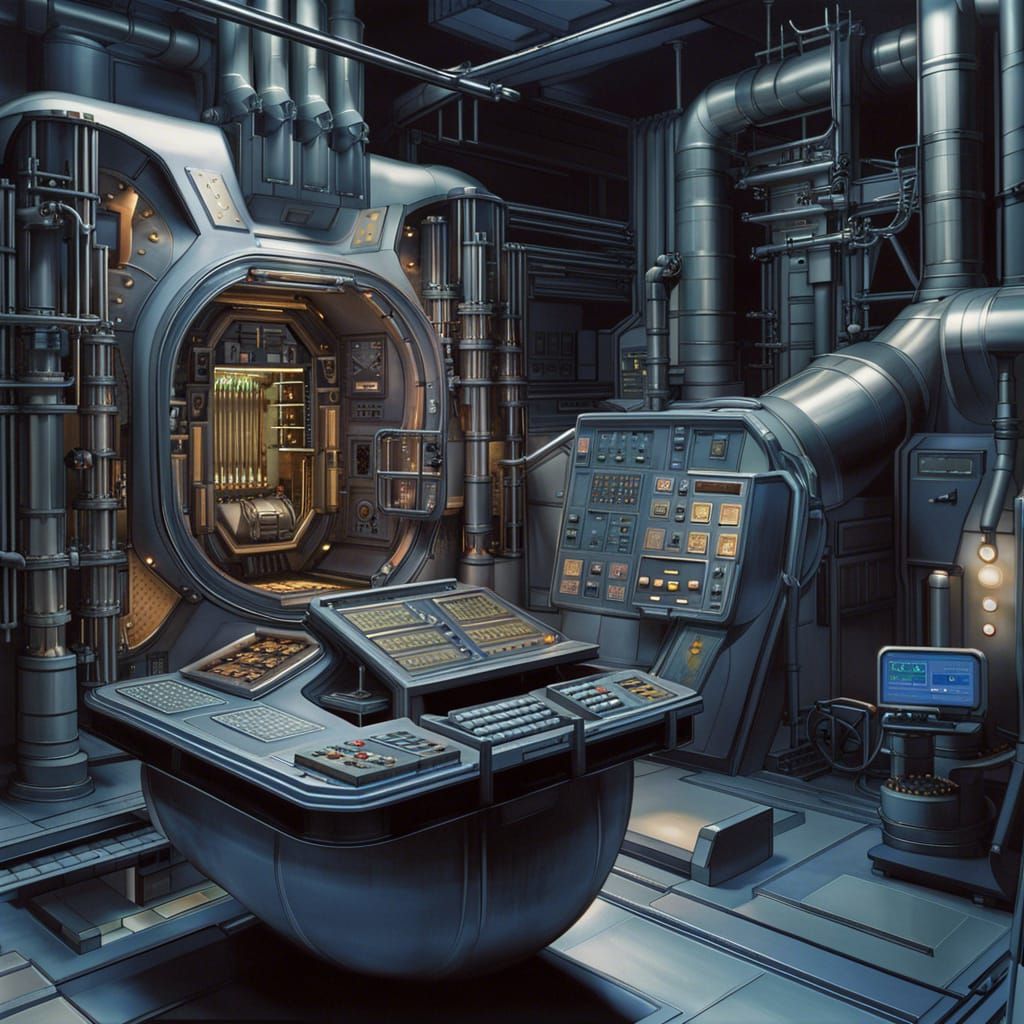 Nuclear reactor, operators, engineers, control panel
