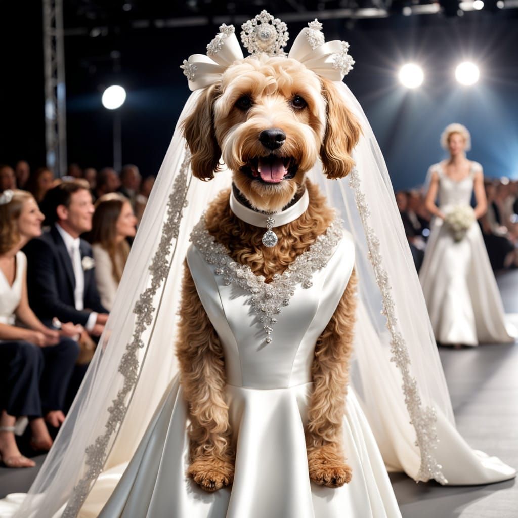 Fashionable Labradoodle Struts Down the Catwalk in a Stunnin...