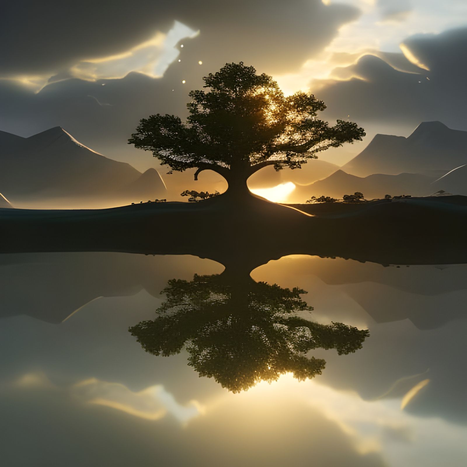 Celtic Tree of Life in Dark Fantasy Style