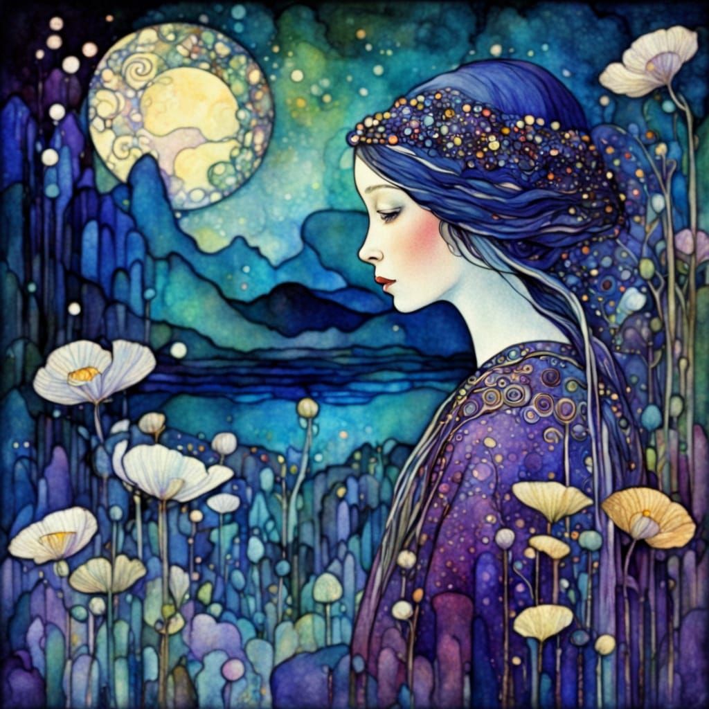 Mythical Realms in Vibrant Watercolour