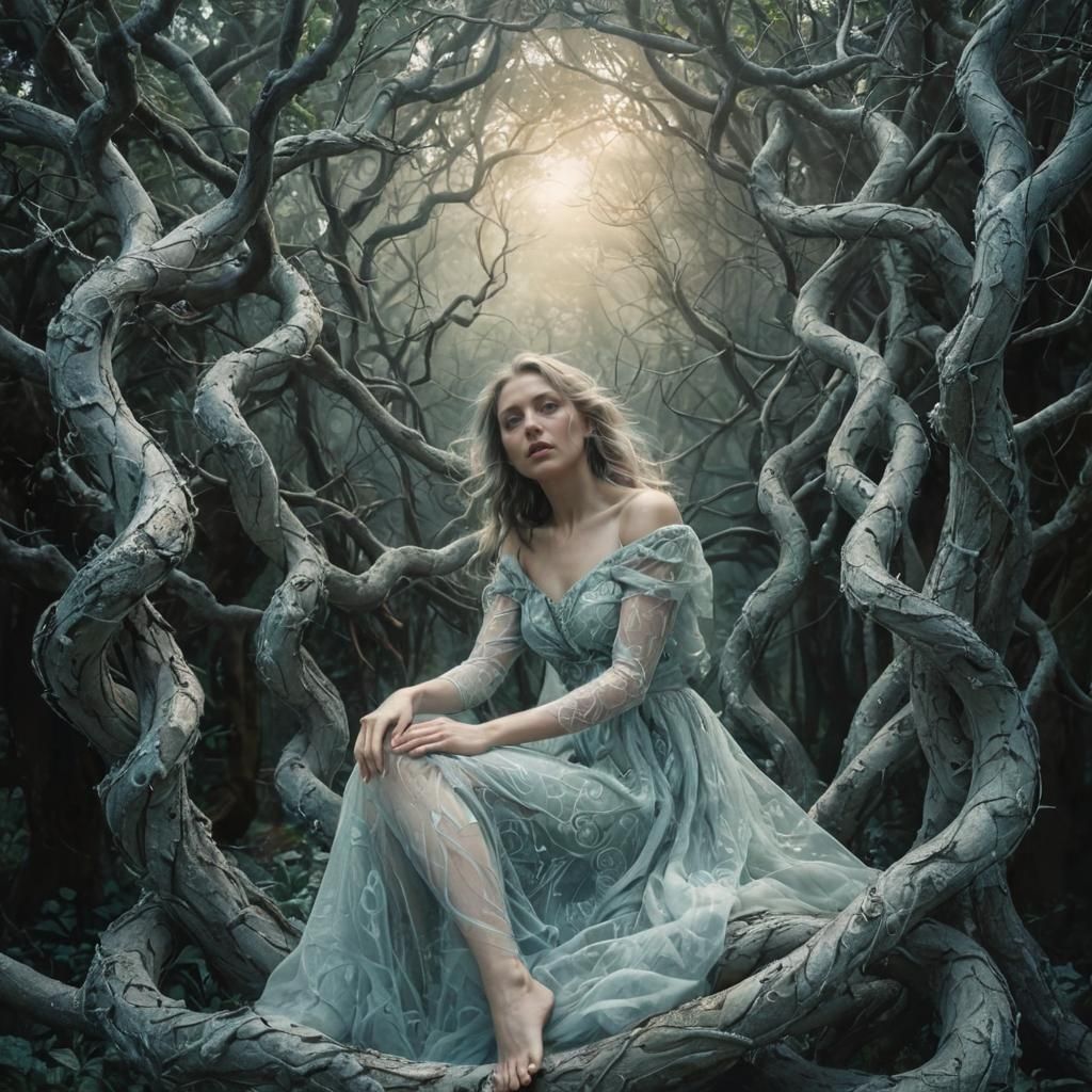 Surreal Entangled Trees in Precisionist Style