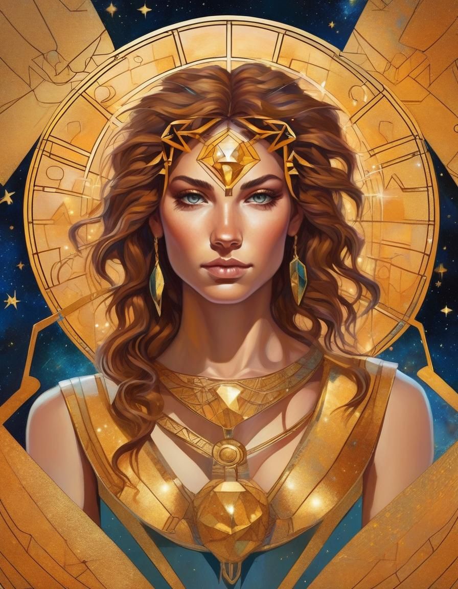 Leo Zodiac Woman: Oil Painting Portrait