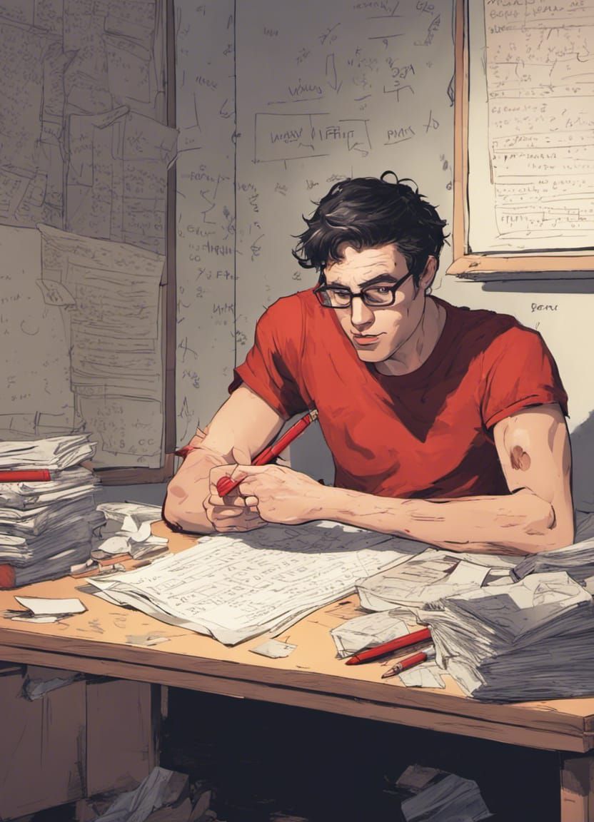 A Graduate Student Working on his Dissertation