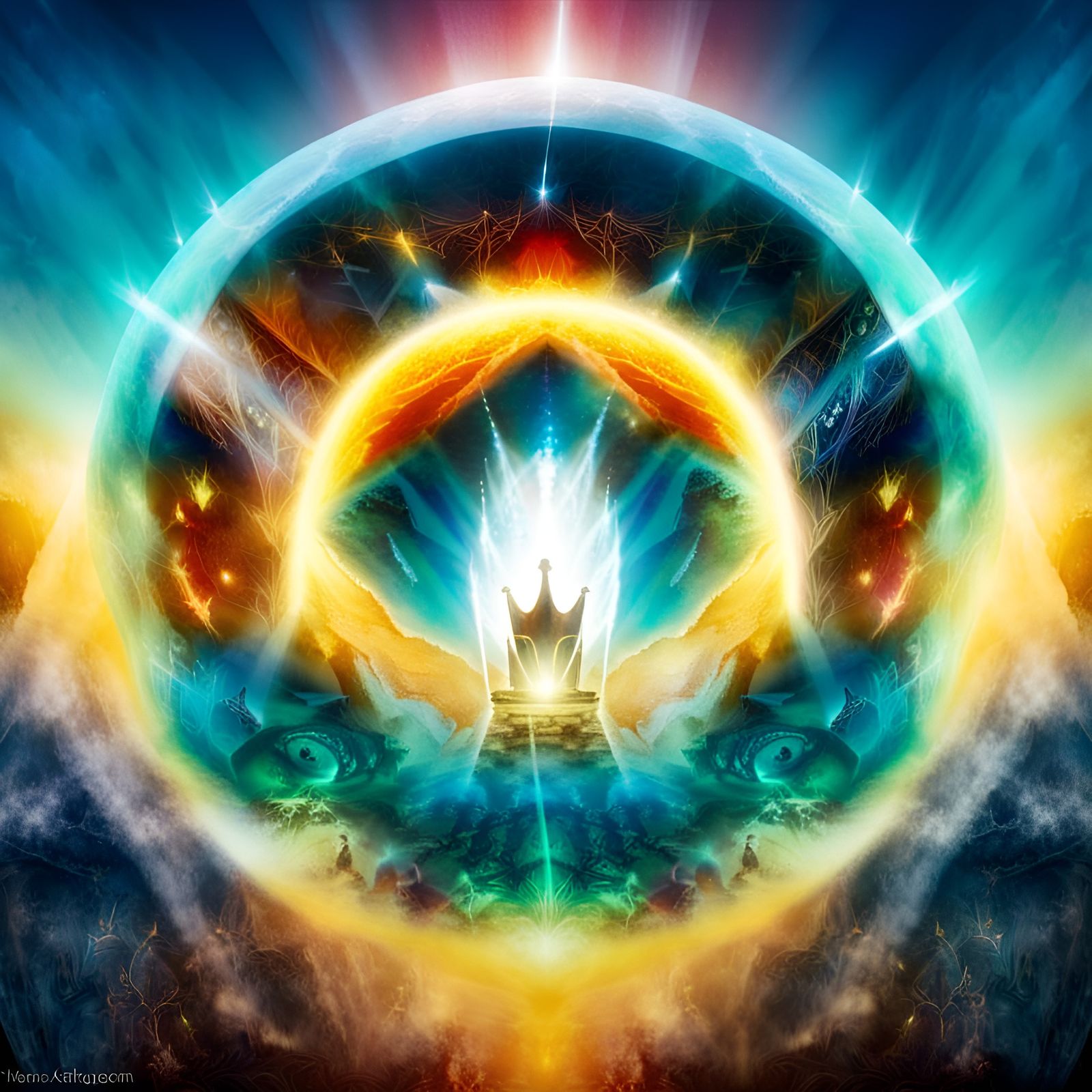 King on Throne in His Kingdom