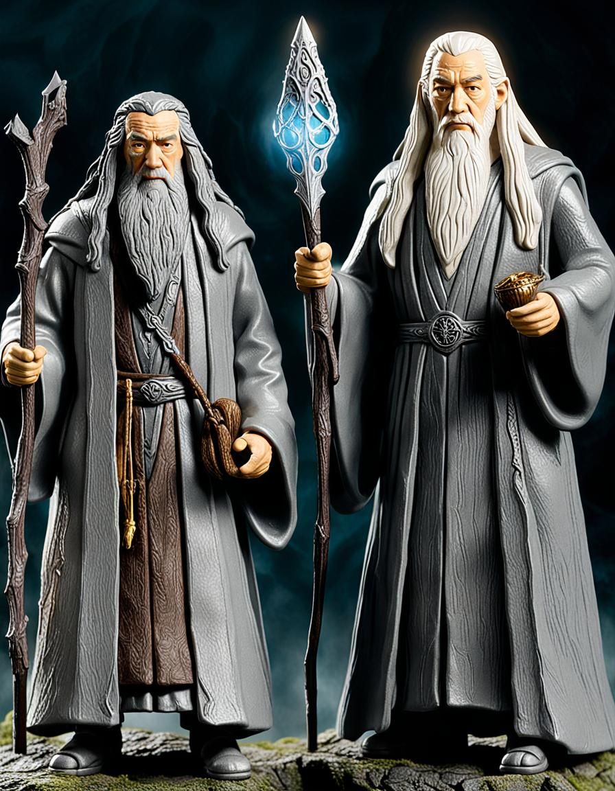 Lord of the Rings: Gandalf and Saruman Figures