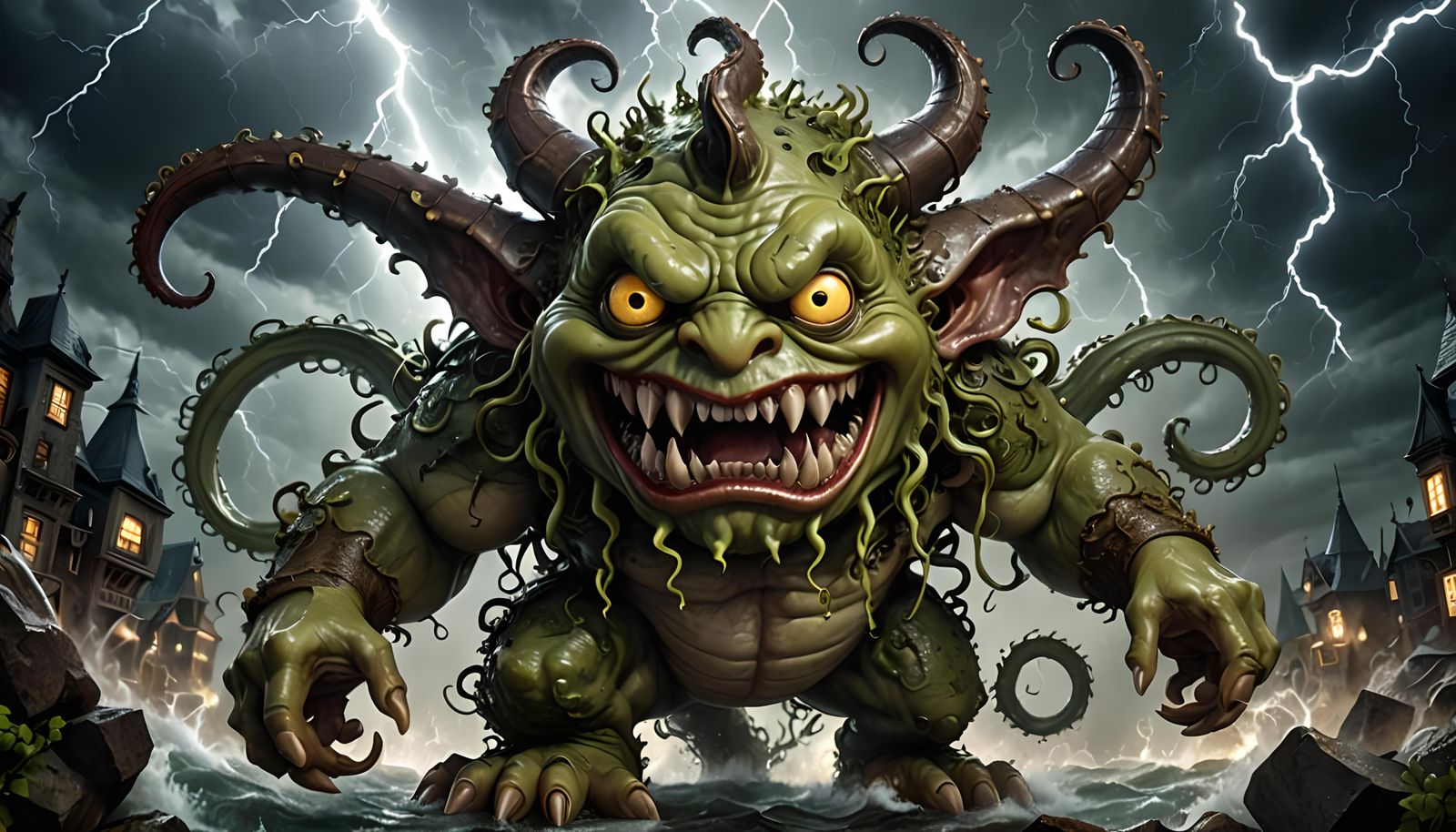 Aggressive Tentacle Demon in Ogre Style