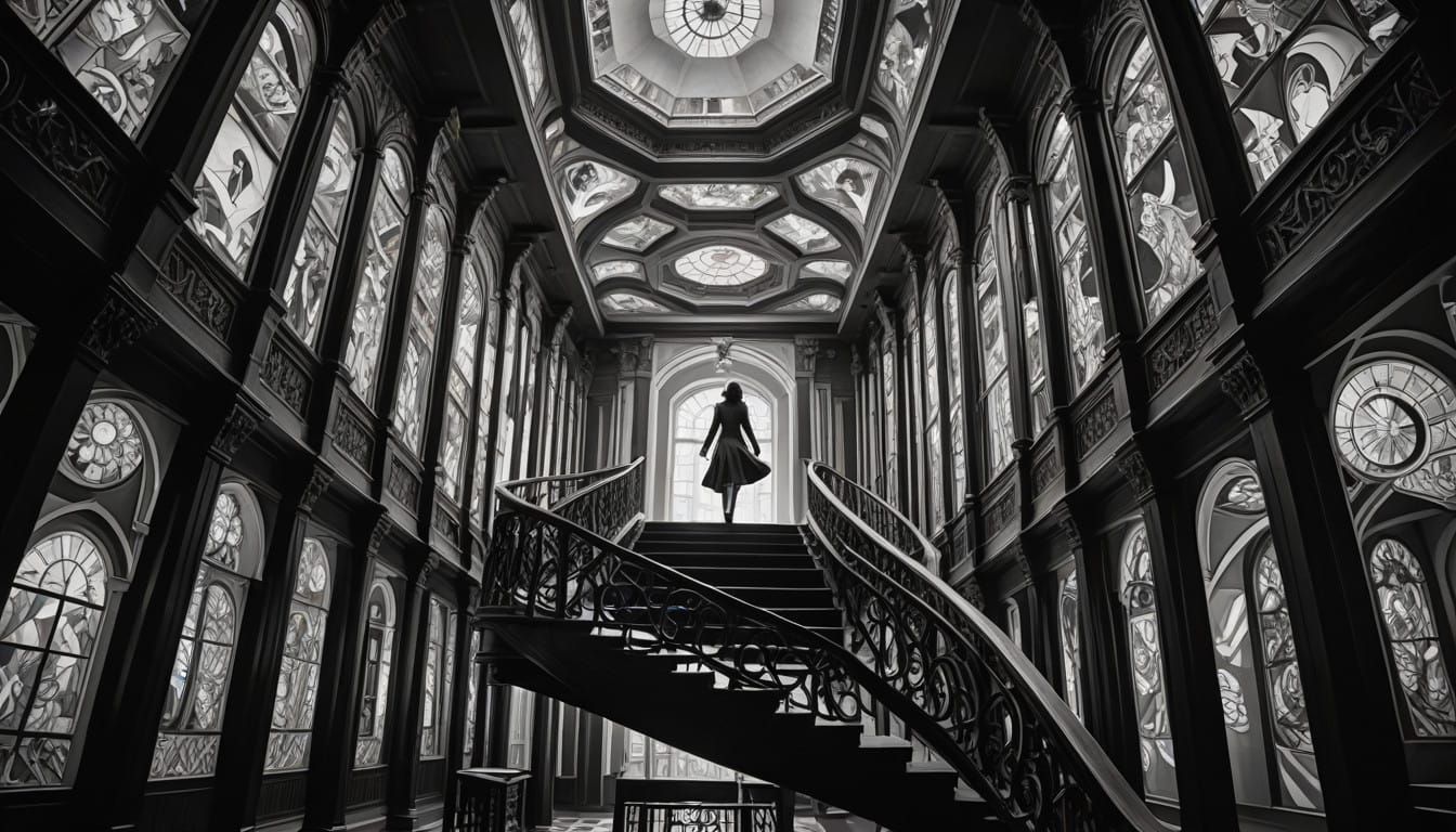 Escher-Inspired Surreal Architecture in Hyperspeed