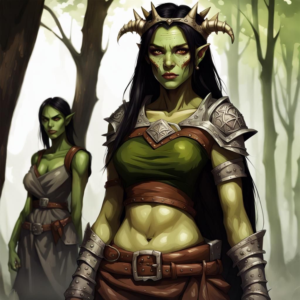 Beautiful Female Orc with Bone Crown