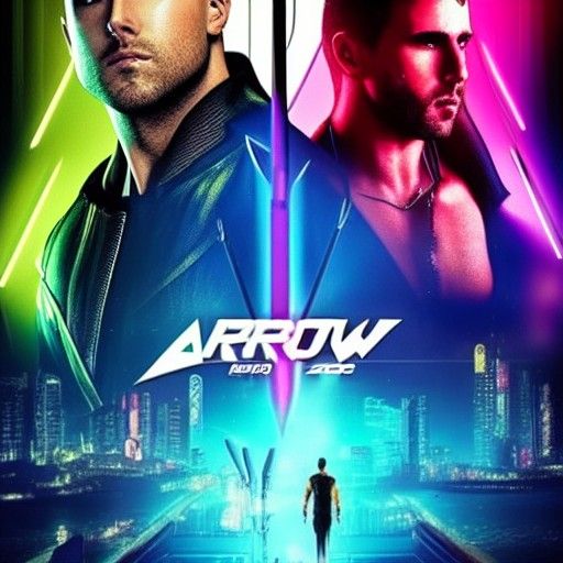 Cyberpunk Arrow in Neon Cityscape