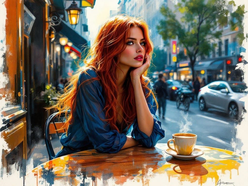 Luminous Redhead Contemplates Life's Ephemeral Moments