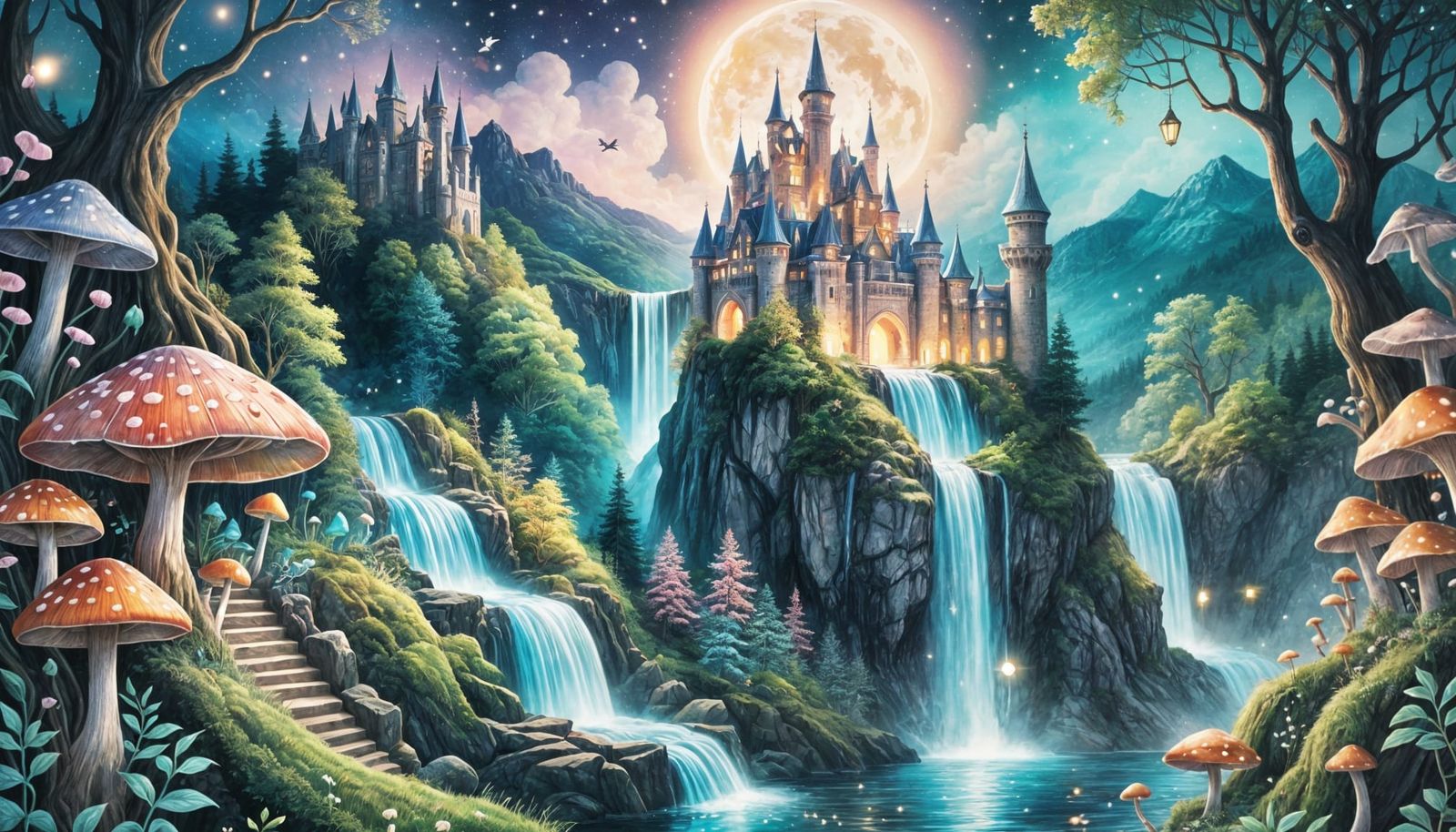 Enchanted Forest Waterfall from Storybook