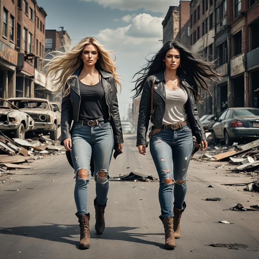 Curvy Women in Post-Apocalyptic Cityscape