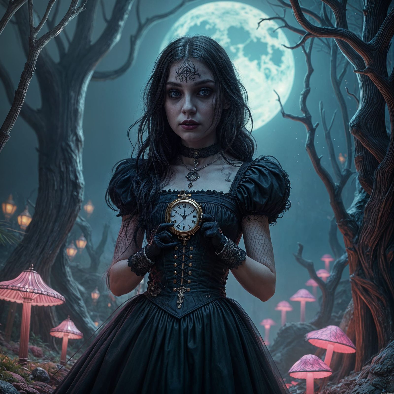 Gothic Alice in Wonderland: Detailed Matte Painting