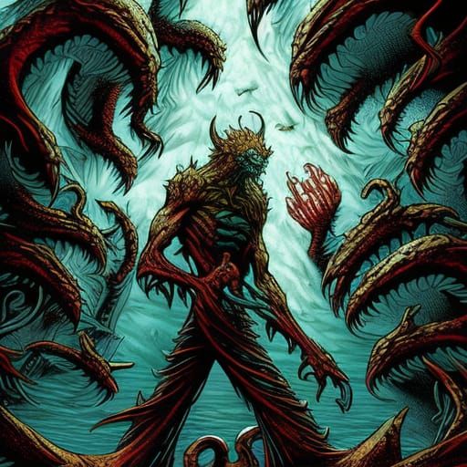 Sinister Beast Emerges: Comic Book Horror Art