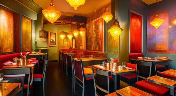 Romantic Indian cafe