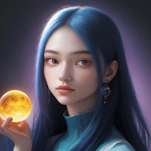 Mystical Orb Portrait in Hyper-Real Colors