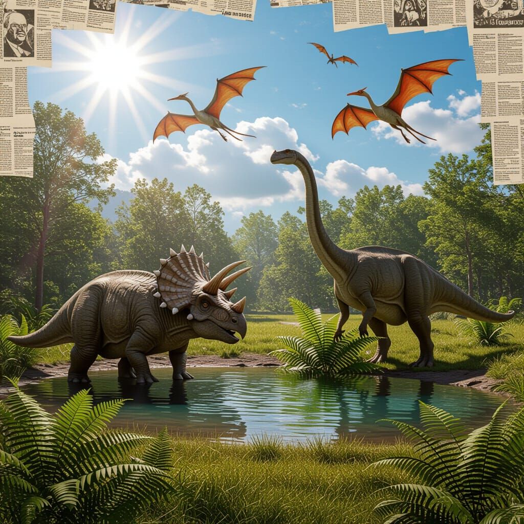 Waterhole in the Jurassic period