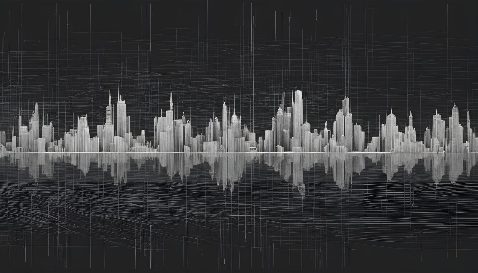 Abstract Cityscape from Frequency Graph Lines