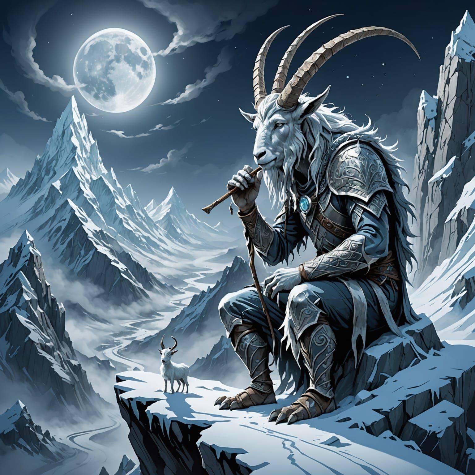 Pan of the Frosted Mist Plays Crystal Flute