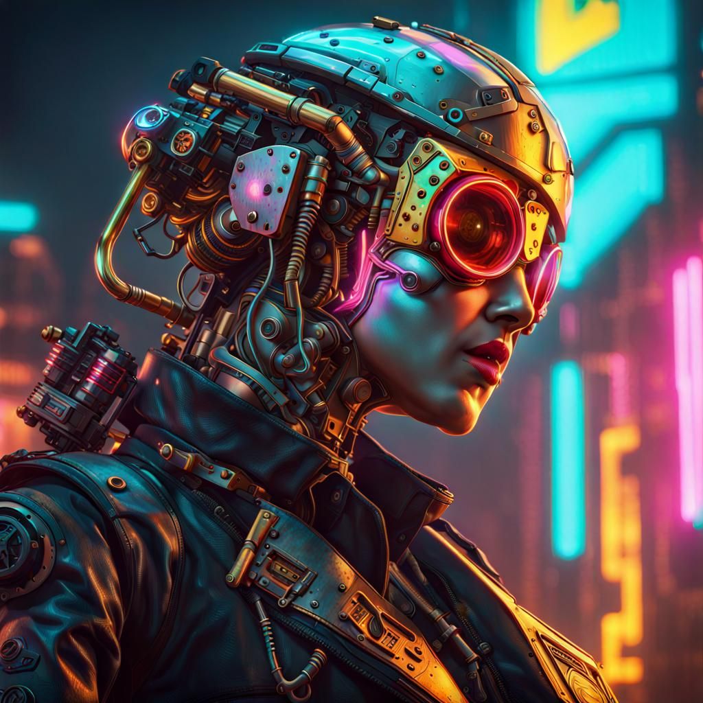 Mechanical Troops Raising Morale in Cyberpunk Style