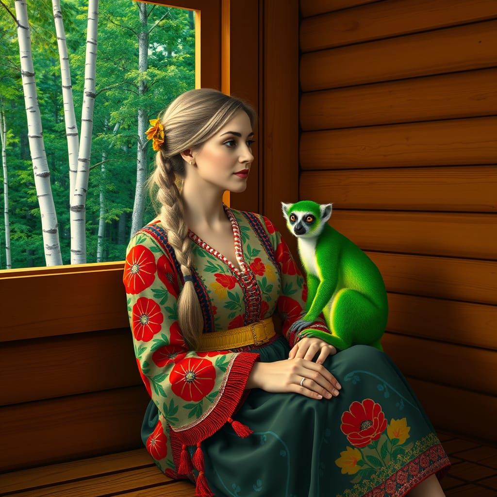 Finnish Woman Enchants in Whimsical Sauna Scene