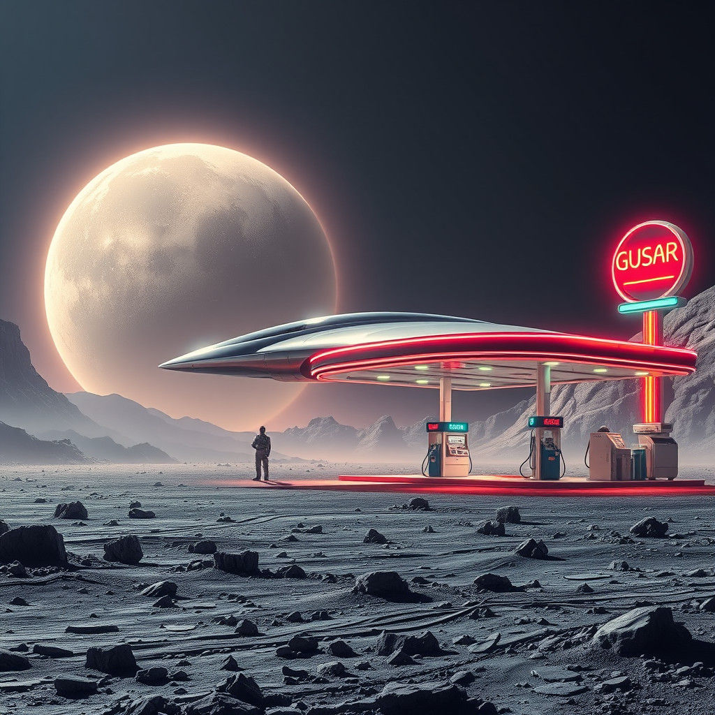 Alien Spacecraft Refuels at Lunar Gas Station