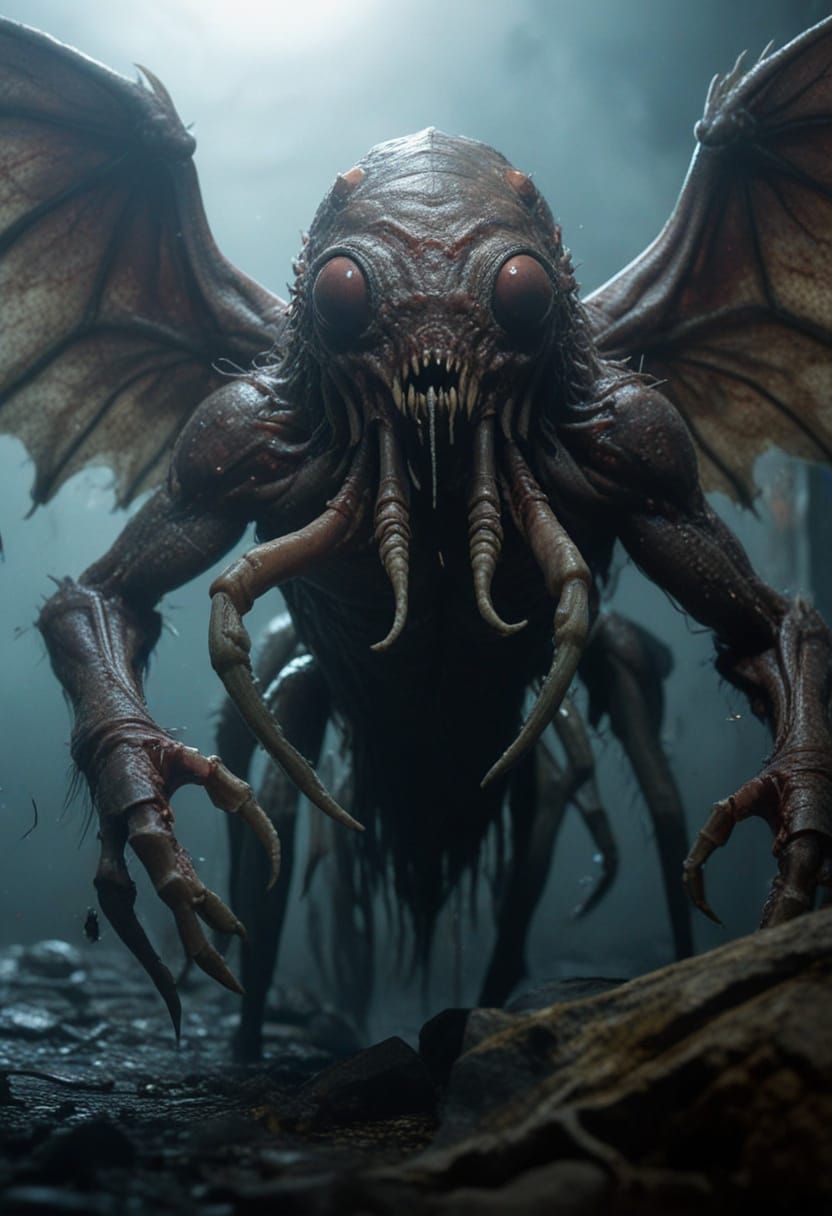 Monstrous Flea Hybrid in Hyper-Realistic Film Still