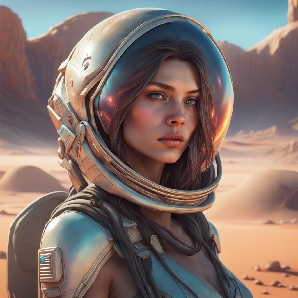 Alien Abduction of a Desert Girl: Artstation Portrait
