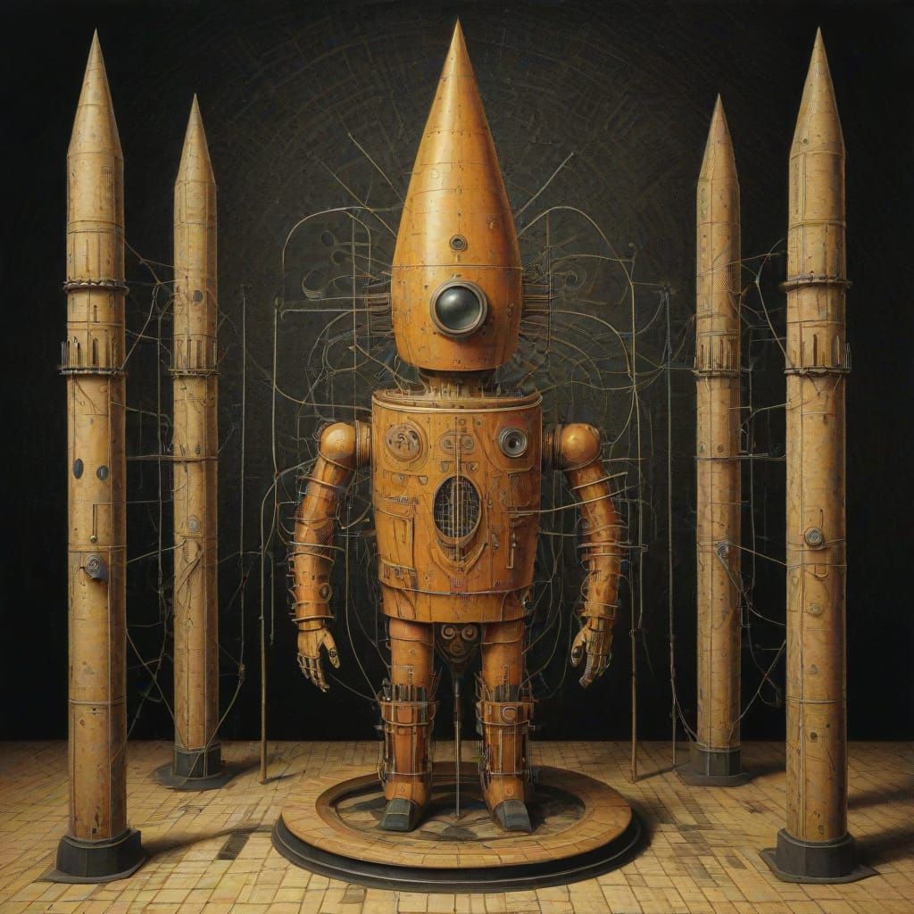 Astral Robot with Circuitry, Inspired by Remedios Varo