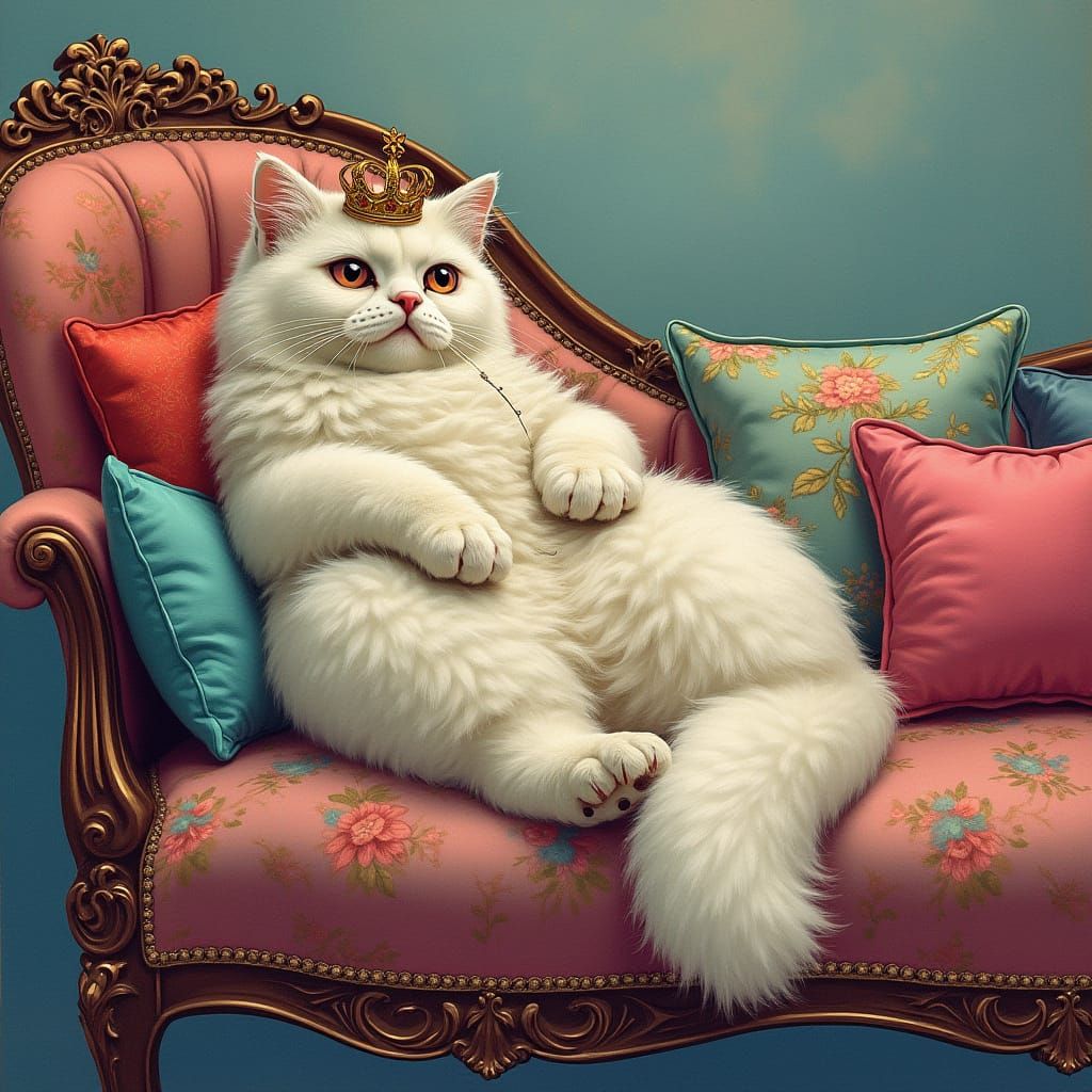 Regal Persian Cat in Victorian Elegance