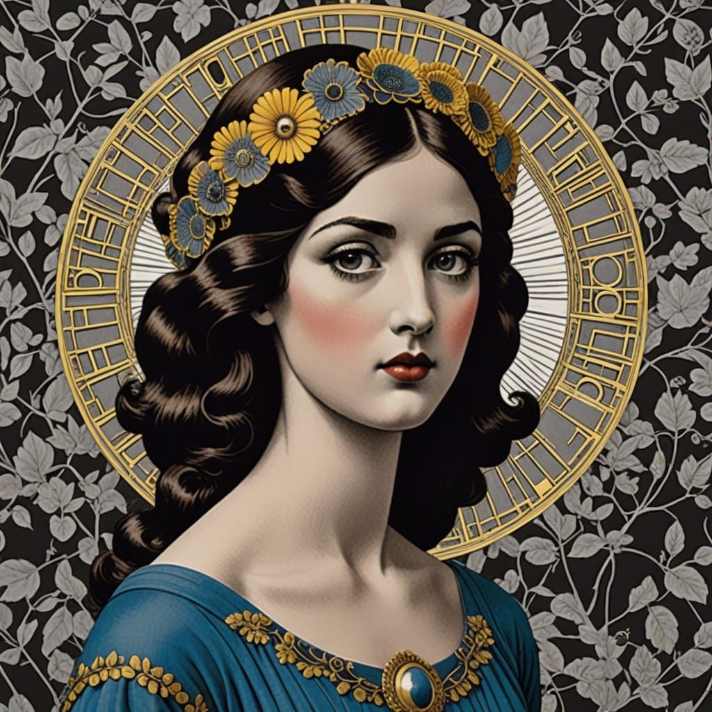 Italian Mid Century Art Deco Style Print