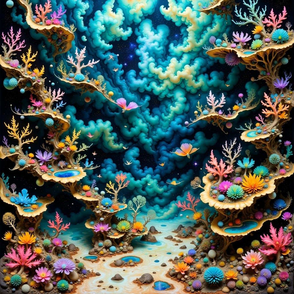 Hyperdetailed Coral Reef in Hyperkraximalismus Style
