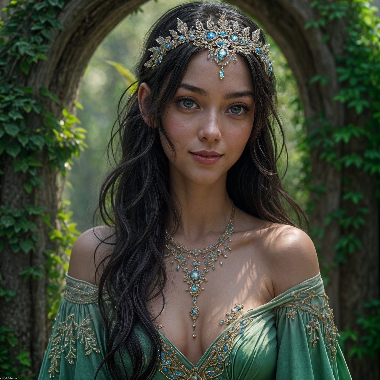 Ethereal Elven Princess in Mystical Forest