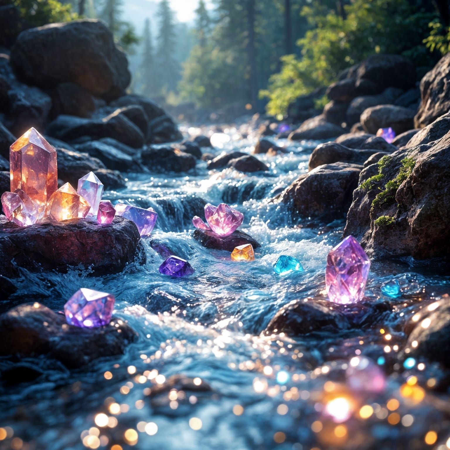 Crystal River Scene in Mount Shasta