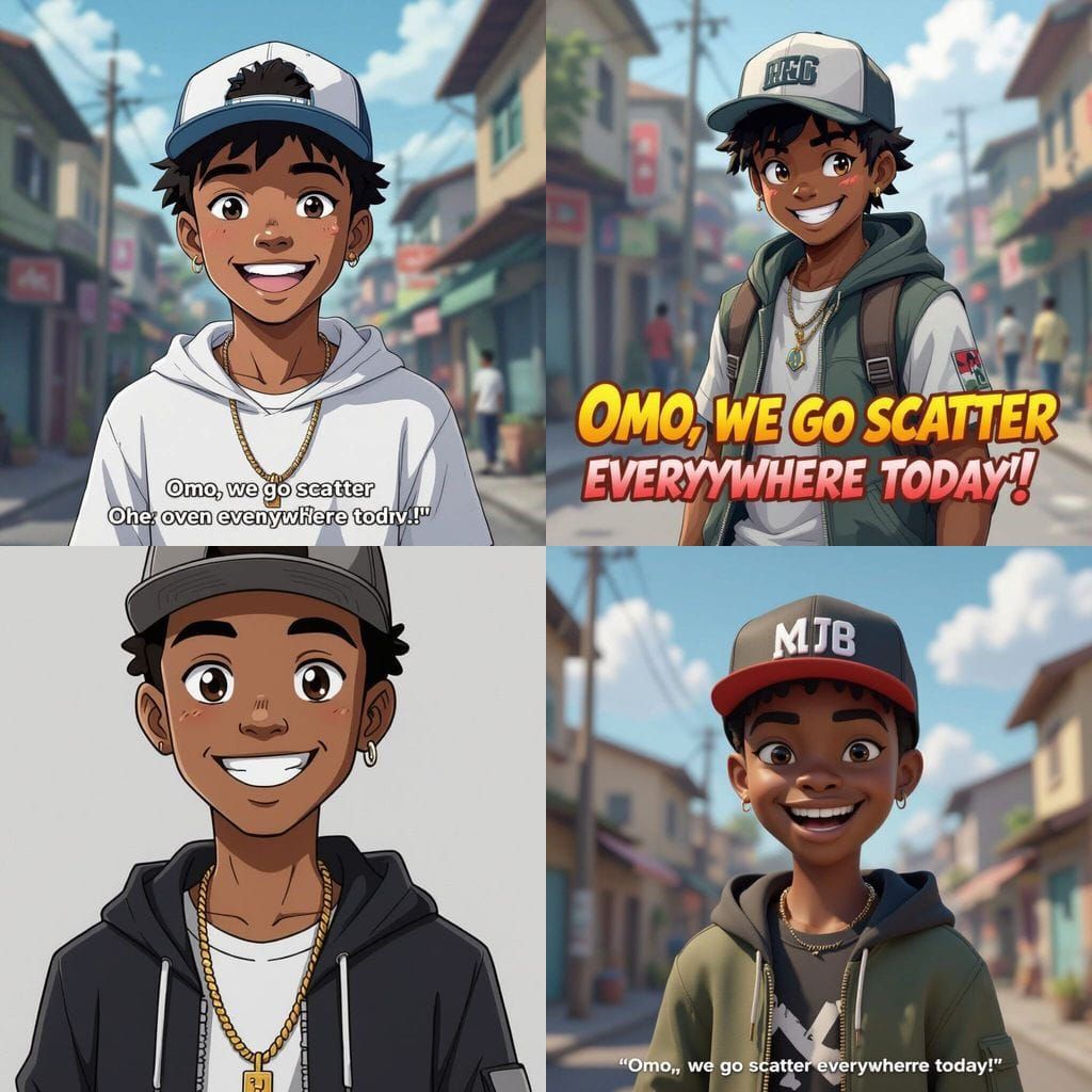 Nigerian Anime Character Tunde Adebanjo in Lagos Street Styl...