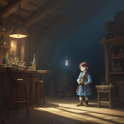 Halfling Wizard Casts Magic: Studio Ghibli Anime
