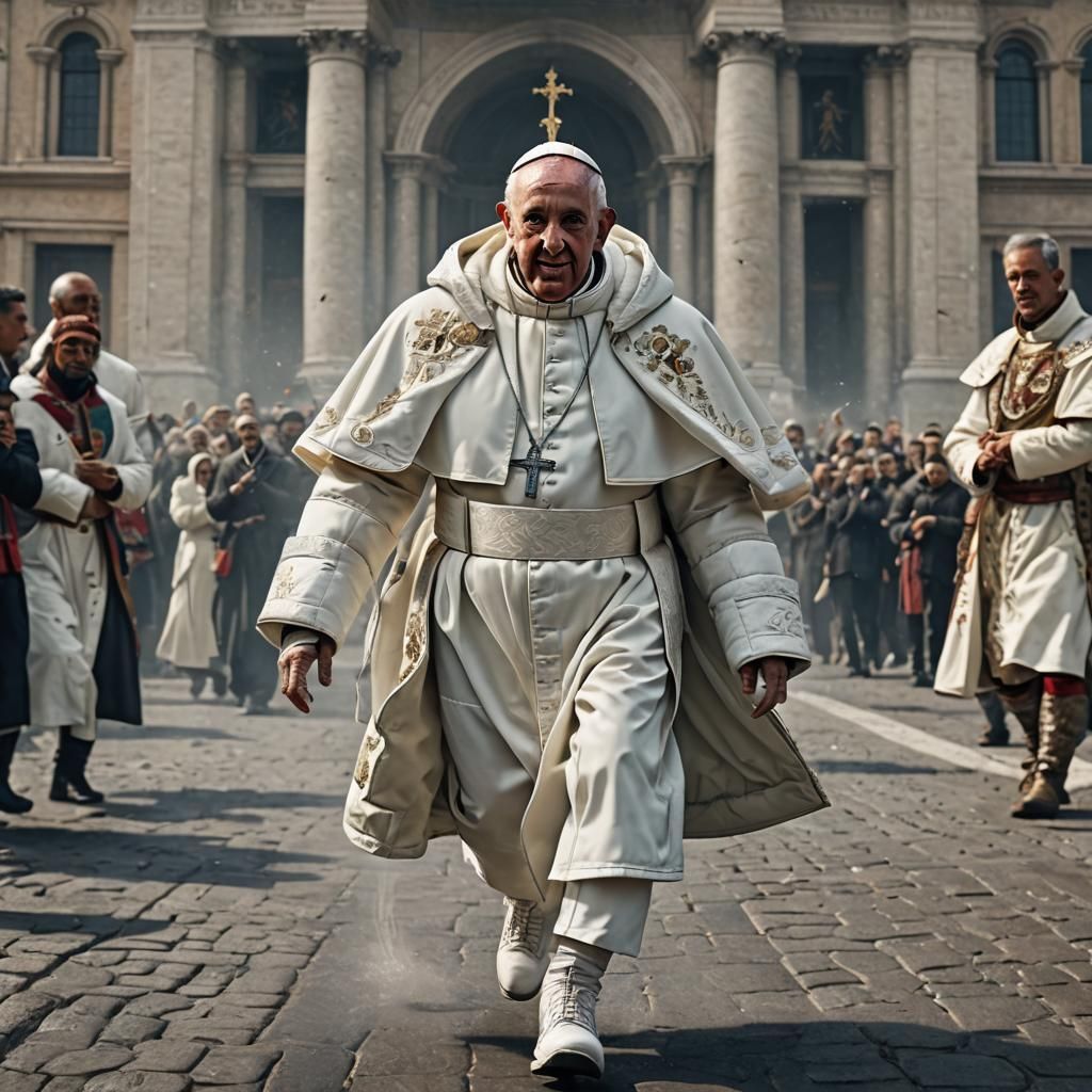 Pope Francis in Puffer Jacket: Fantasy Art